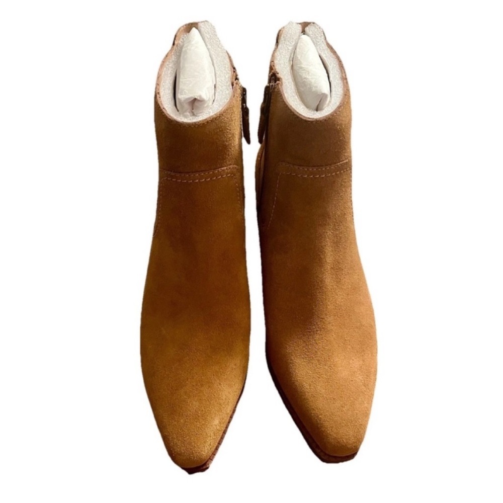 Cole Haan Naia Cognac Brown Suede Ankle Booties Women's Size 9B W32260 New